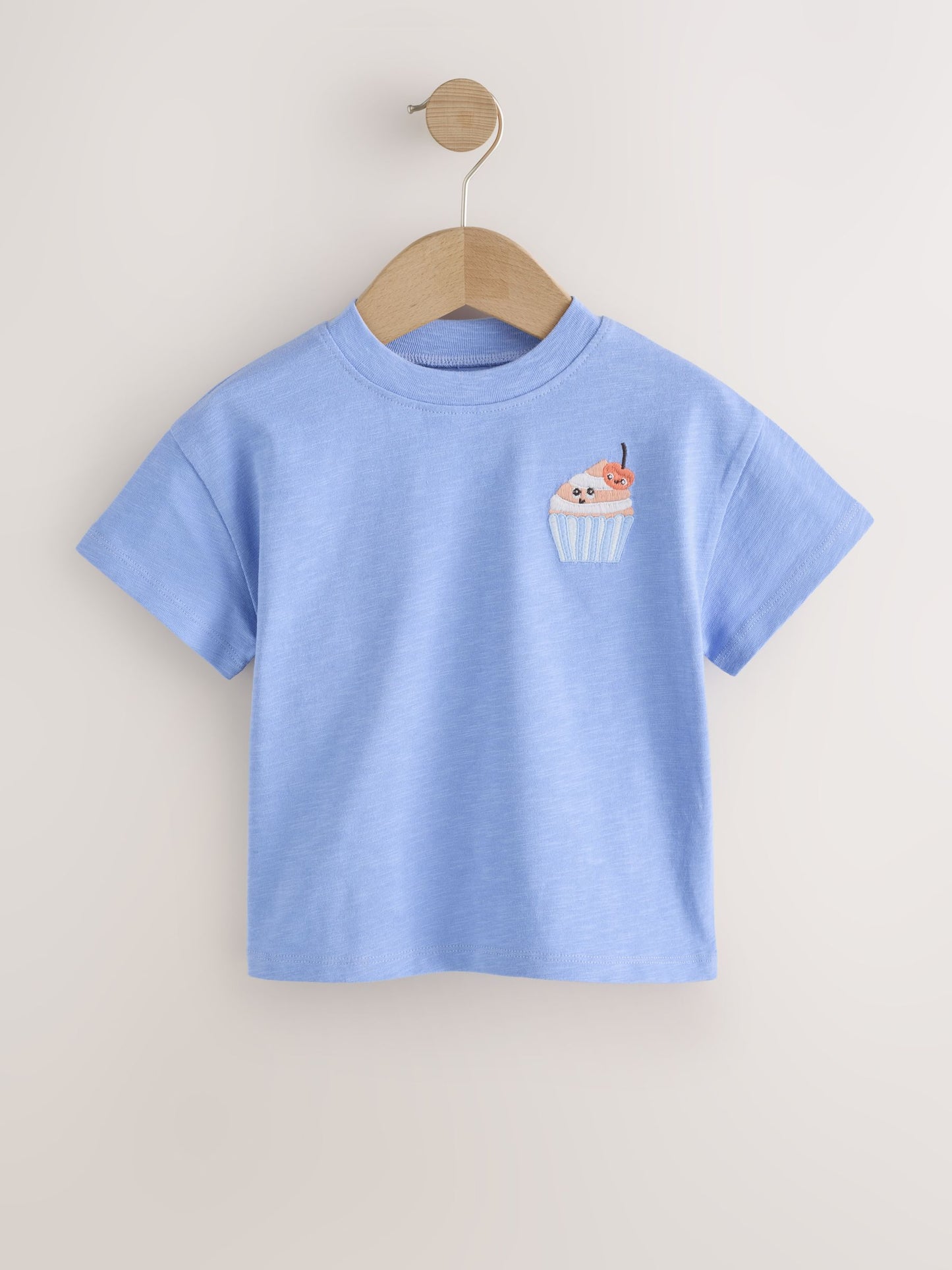 Blue Cupcake Short Sleeve Embroidered T-Shirt (3mths-7yrs) image 4
