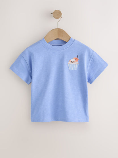 Blue Cupcake Short Sleeve Embroidered T-Shirt (3mths-7yrs) image 4