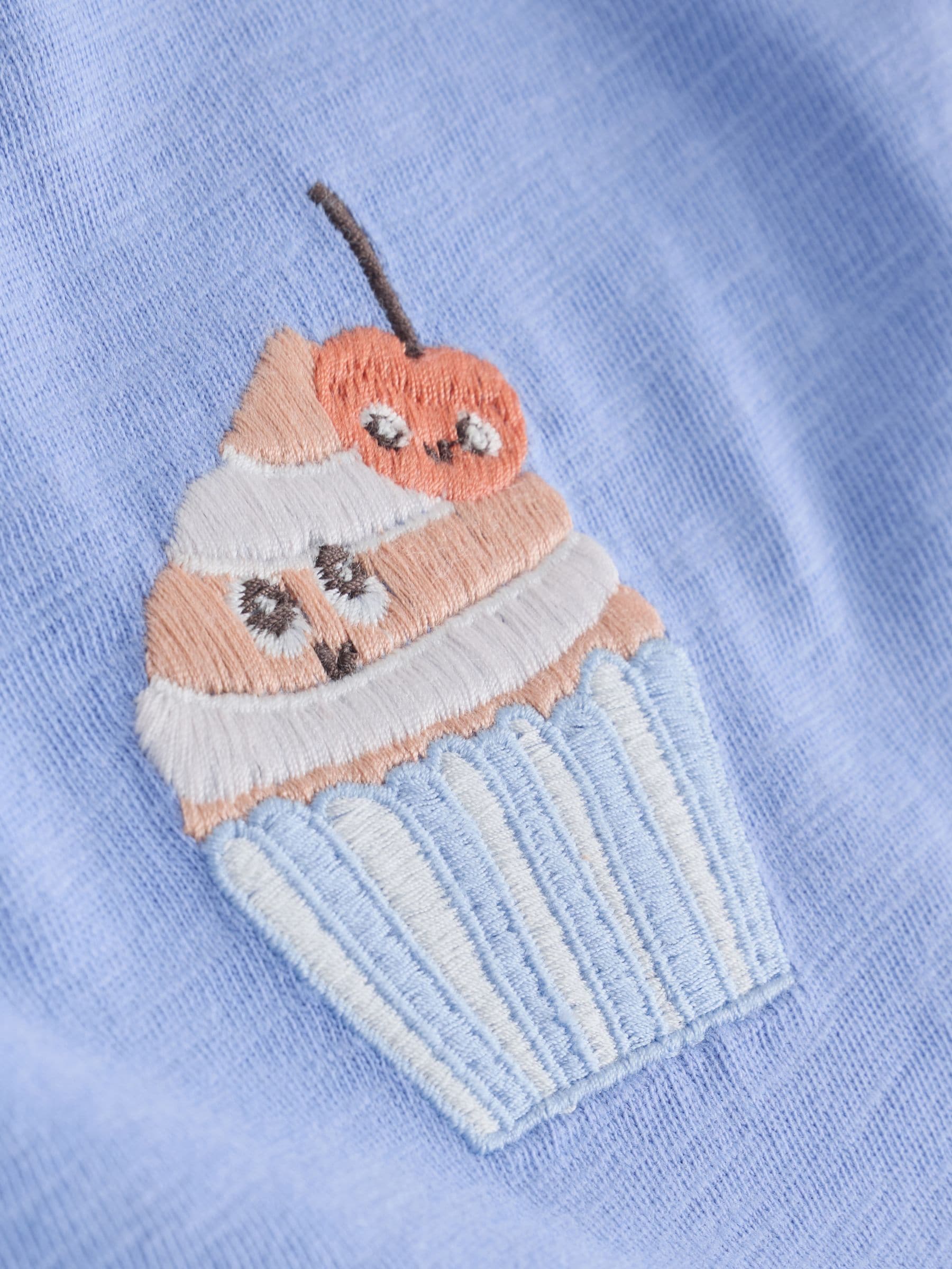 Blue Cupcake Short Sleeve Embroidered T-Shirt (3mths-7yrs) image 8
