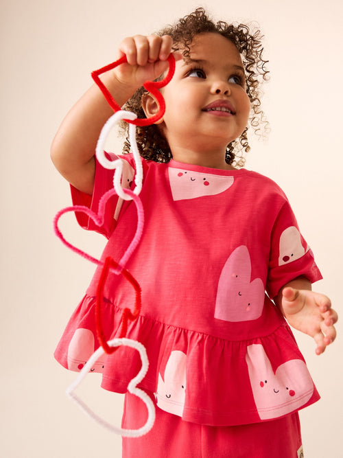Dsiney Kidz - Red Heart Short Sleeve Peplum T-Shirt (3mths-7yrs) image 1
