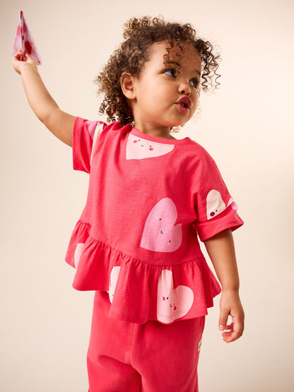 Red Heart Short Sleeve Peplum T-Shirt (3mths-7yrs) image 4