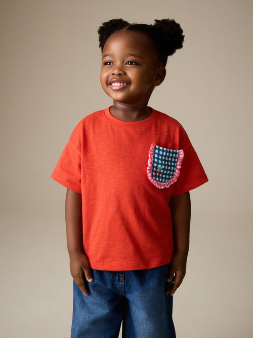 Dsiney Kidz - Red Gingham Short Sleeve Pocket T Shirt (3mths-7yrs) image 1
