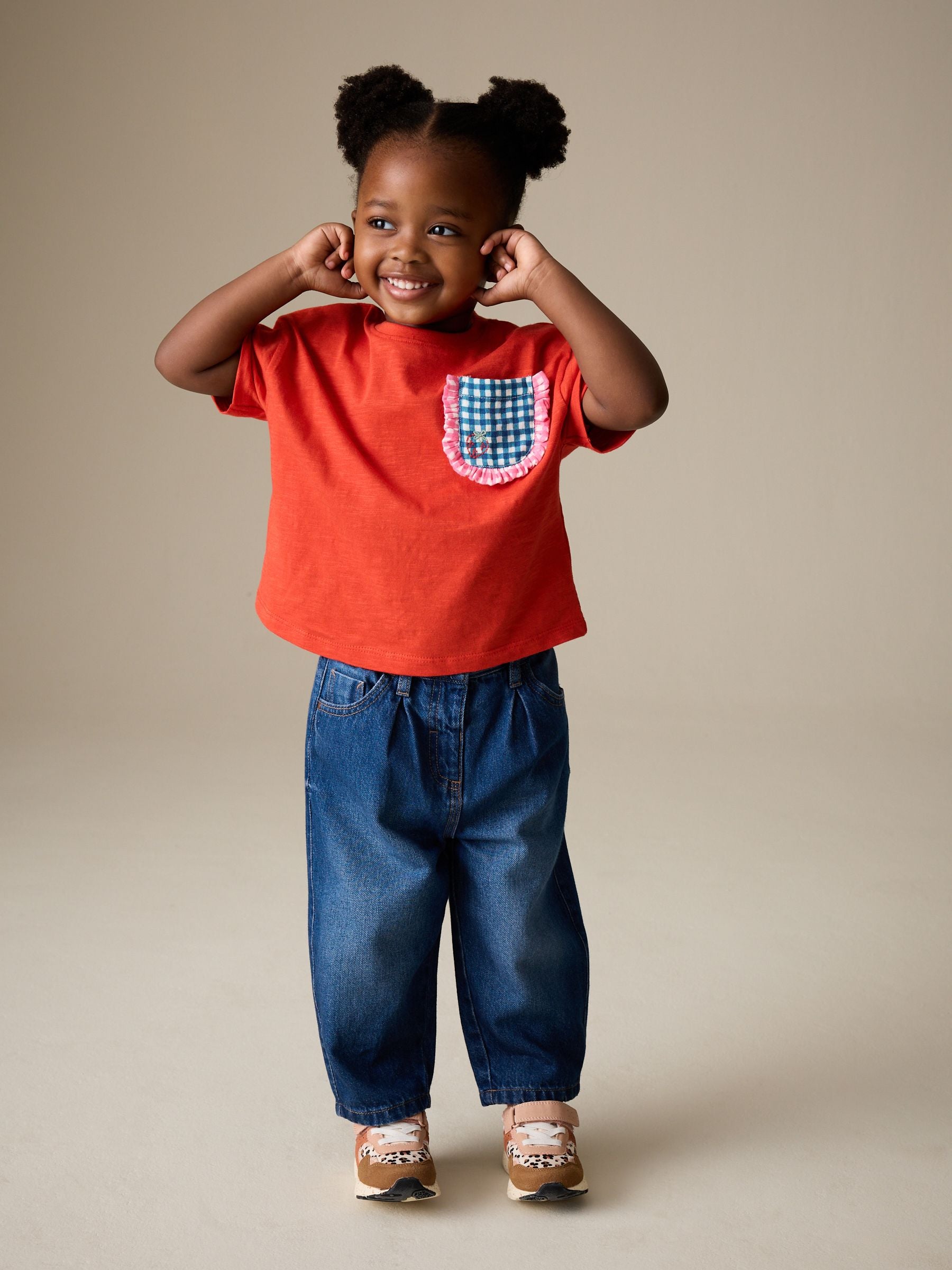 Red Gingham Short Sleeve Pocket T Shirt (3mths-7yrs) image 2