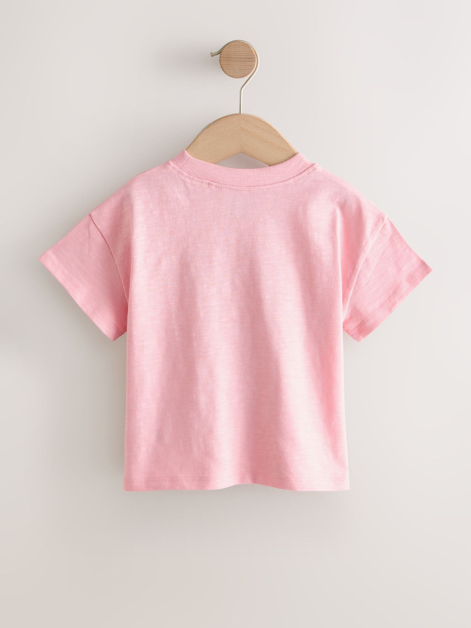 Pink Flower Short Sleeve Embroidered T-Shirt (3mths-7yrs) image 7