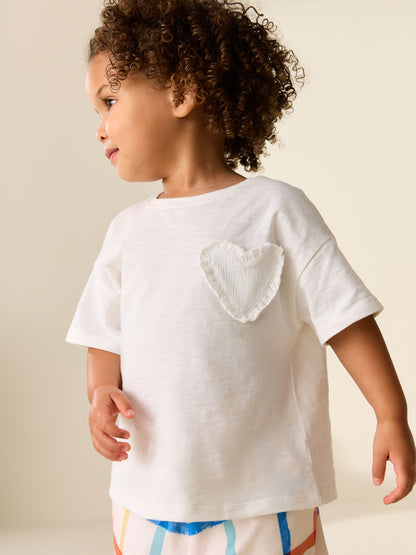 White Short Sleeve Pocket T-Shirt (3mths-7yrs) image 1