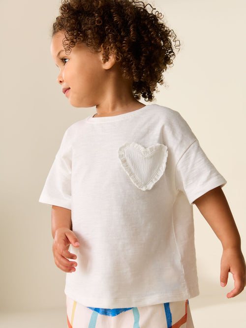 White Short Sleeve Pocket T-Shirt (3mths-7yrs) image 1