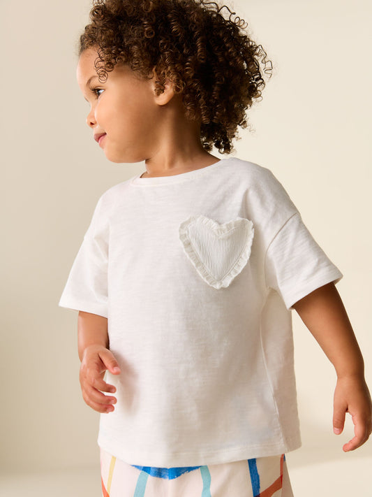White Short Sleeve Pocket T-Shirt (3mths-7yrs) image 1