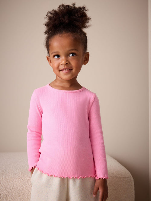 Dsiney Kidz - Pink Rib Long Sleeve T-Shirt (3mths-7yrs) image 1