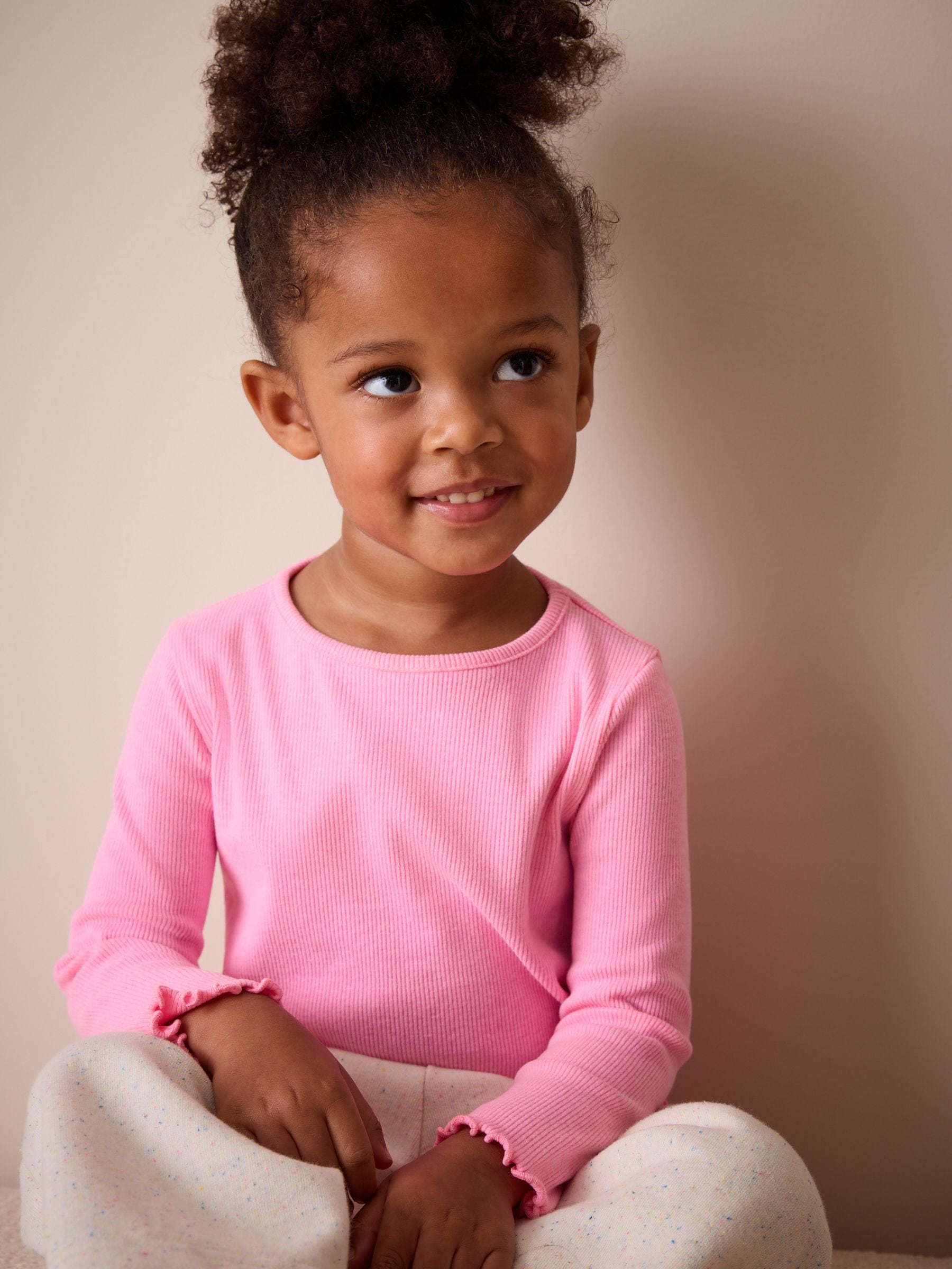 Dsiney Kidz - Pink Rib Long Sleeve T-Shirt (3mths-7yrs) image 4