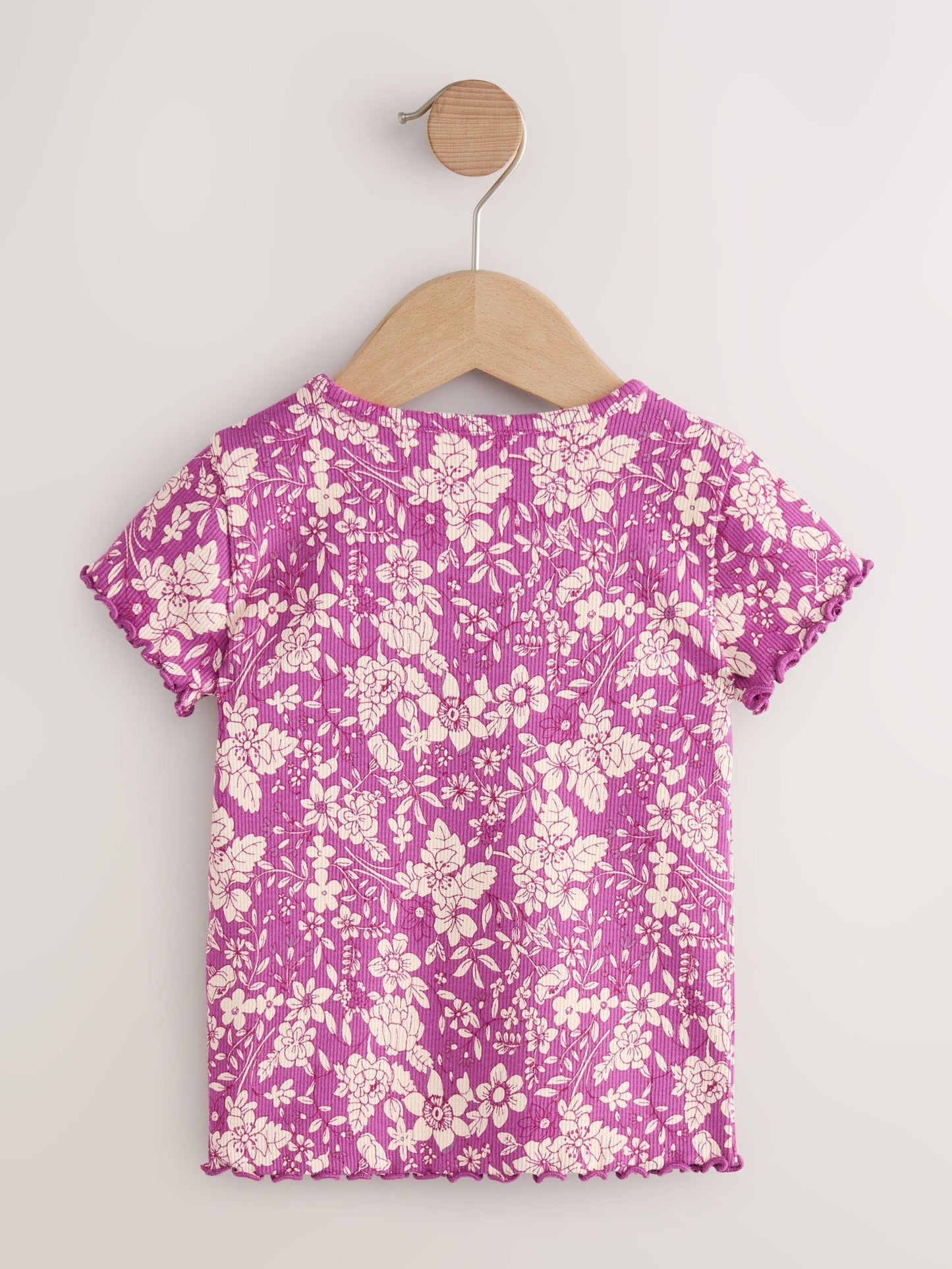 Purple Floral Short Sleeve Rib T-Shirt (3mths-7yrs) image 5
