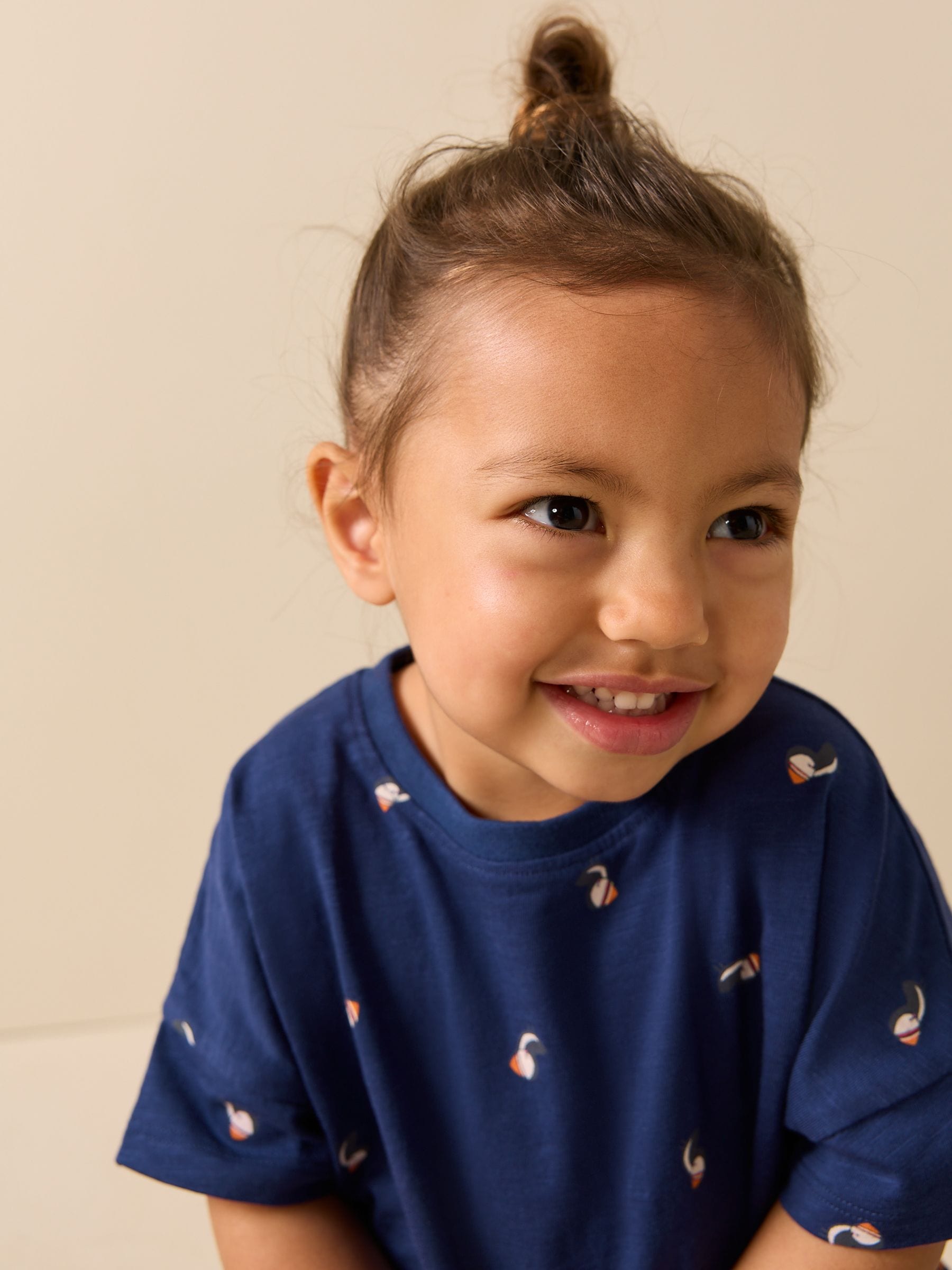 Navy Puffin Short Sleeve Peplum T-Shirt (3mths-7yrs) image 4