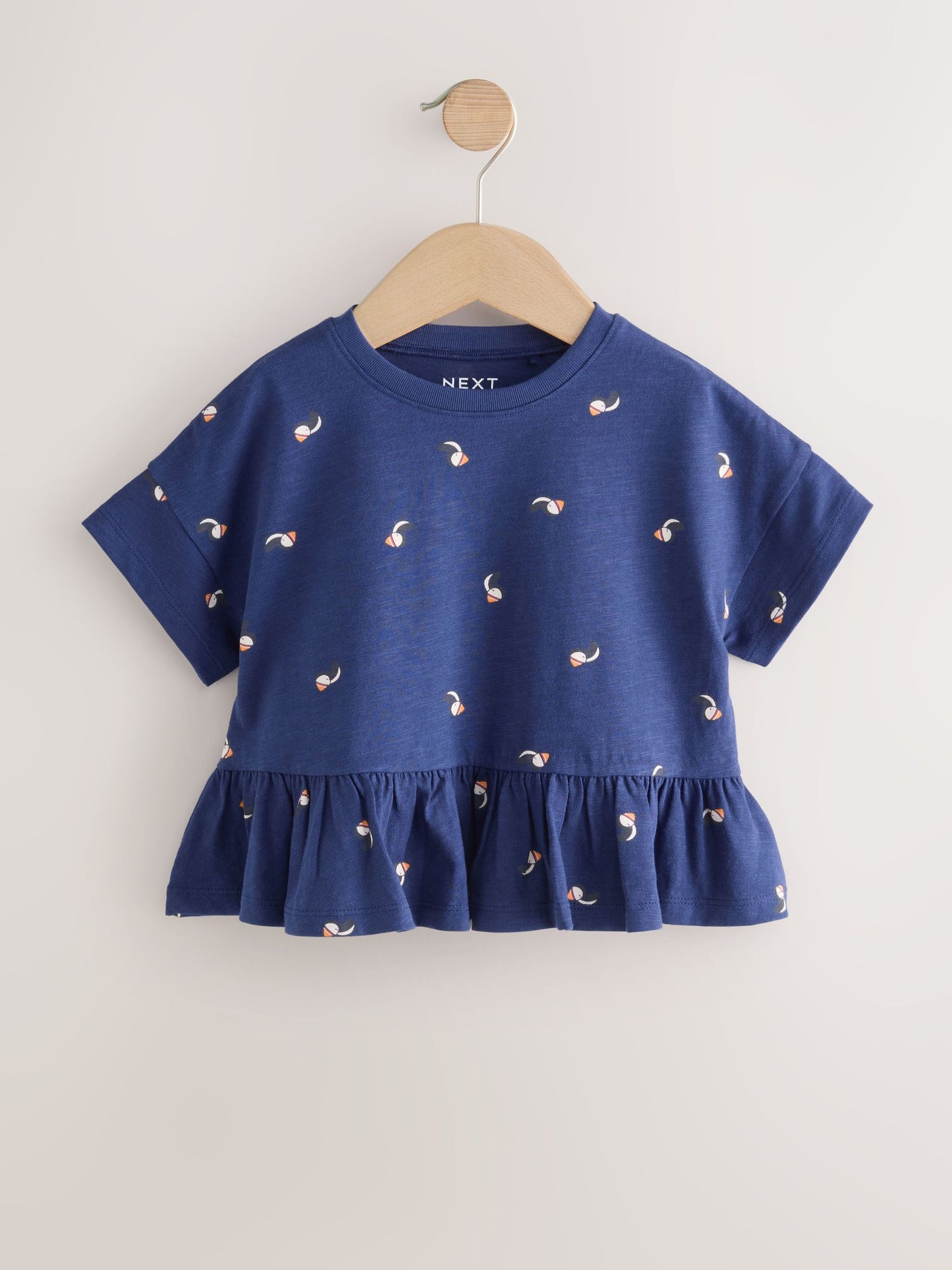 Navy Puffin Short Sleeve Peplum T-Shirt (3mths-7yrs) image 5
