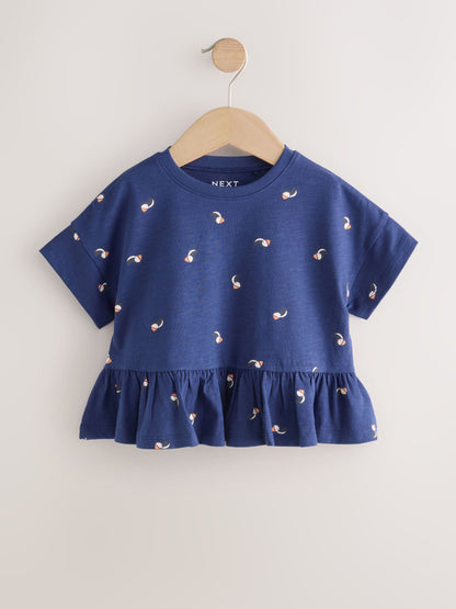 Navy Puffin Short Sleeve Peplum T-Shirt (3mths-7yrs) image 5