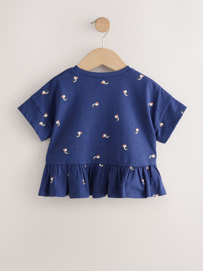 Navy Puffin Short Sleeve Peplum T-Shirt (3mths-7yrs) image 6