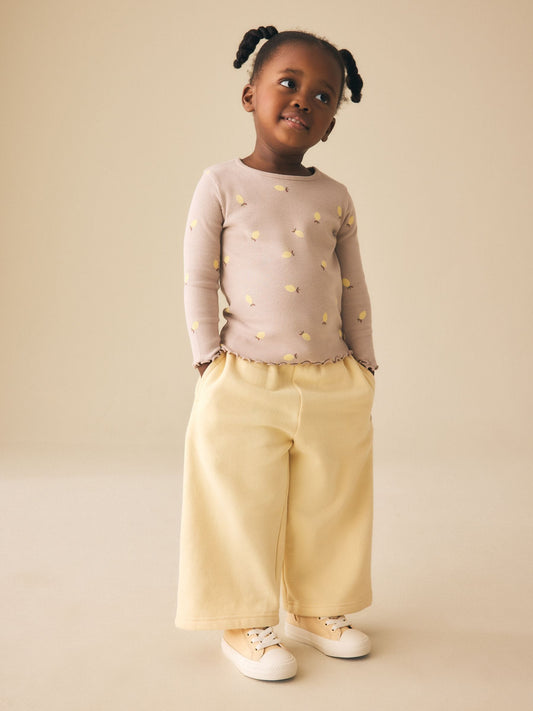 Dsiney Kidz - Neutral Lemon Print Rib Long Sleeve T-Shirt (3mths-7yrs) image 2
