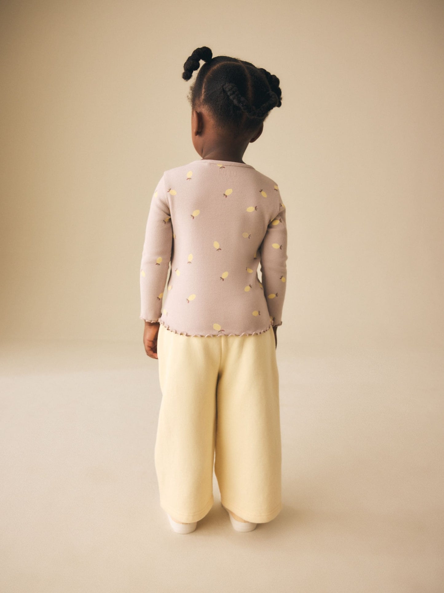 Dsiney Kidz - Neutral Lemon Print Rib Long Sleeve T-Shirt (3mths-7yrs) image 3
