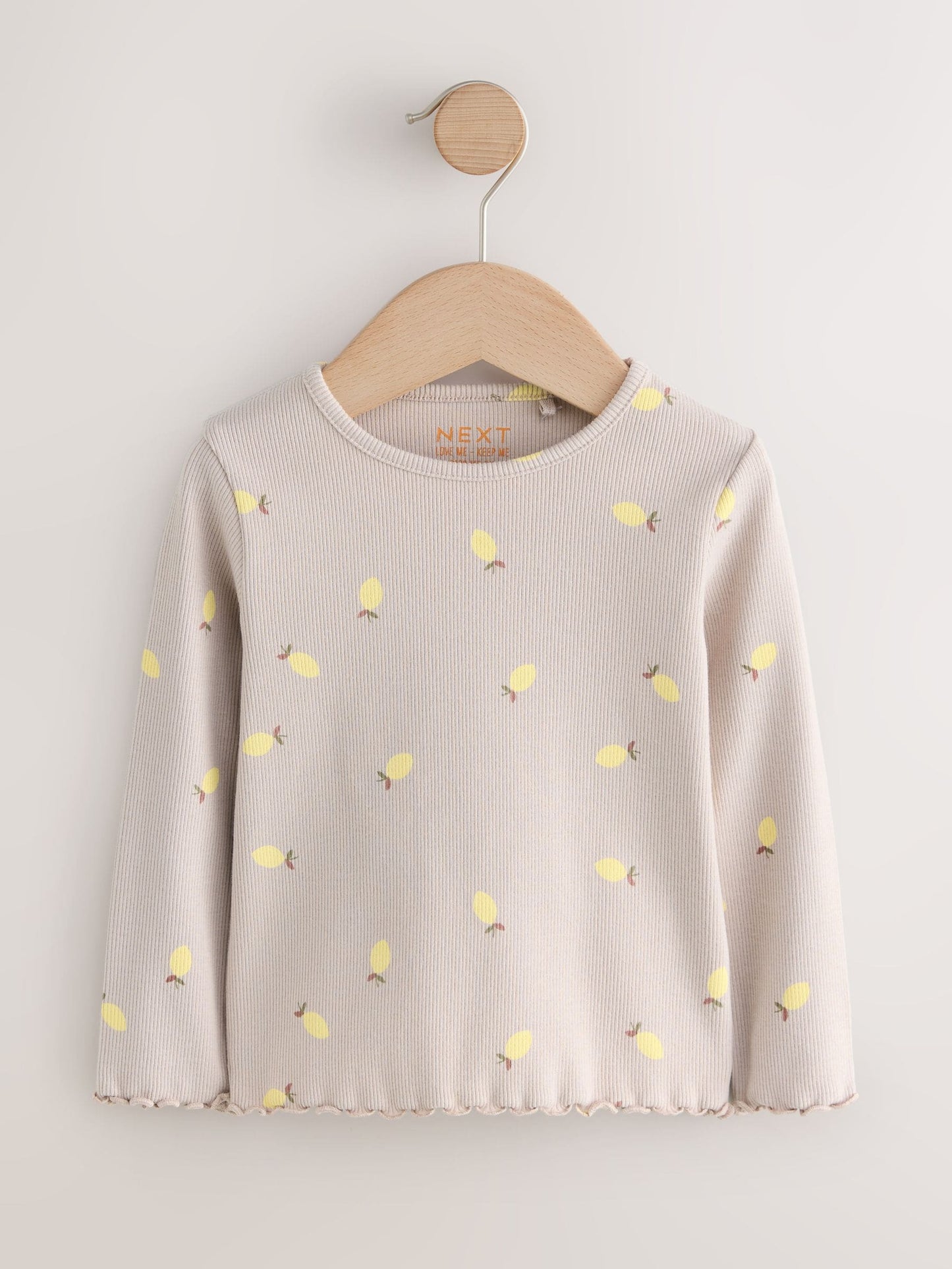 Dsiney Kidz - Neutral Lemon Print Rib Long Sleeve T-Shirt (3mths-7yrs) image 5