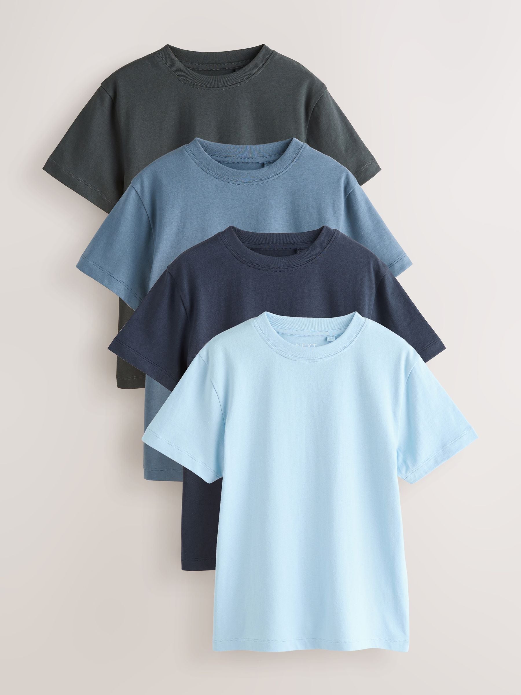 Dsiney Kidz - Navy/Mid Blue/Charcoal/Light Blue Regular Fit Short Sleeves T-Shirts 4 Pack (3-16yrs) image 1