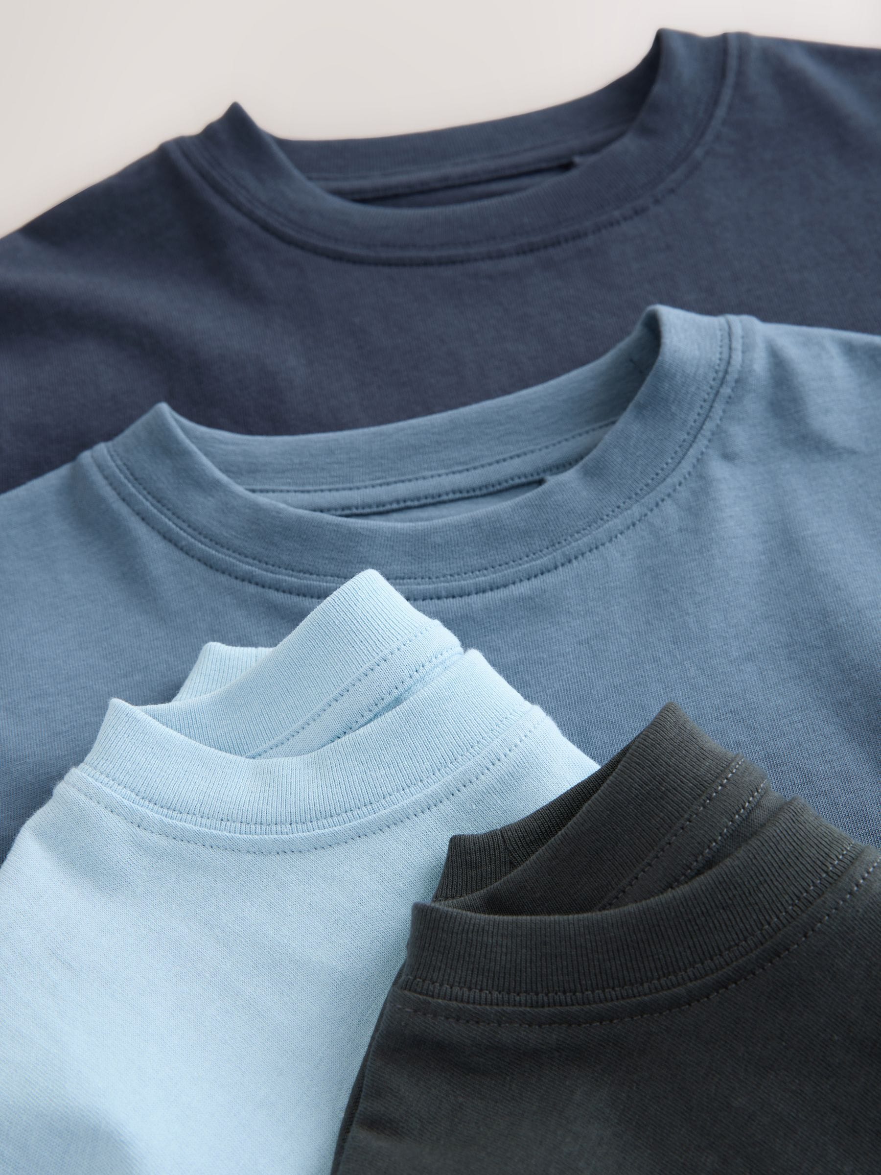 Dsiney Kidz - Navy/Mid Blue/Charcoal/Light Blue Regular Fit Short Sleeves T-Shirts 4 Pack (3-16yrs) image 7