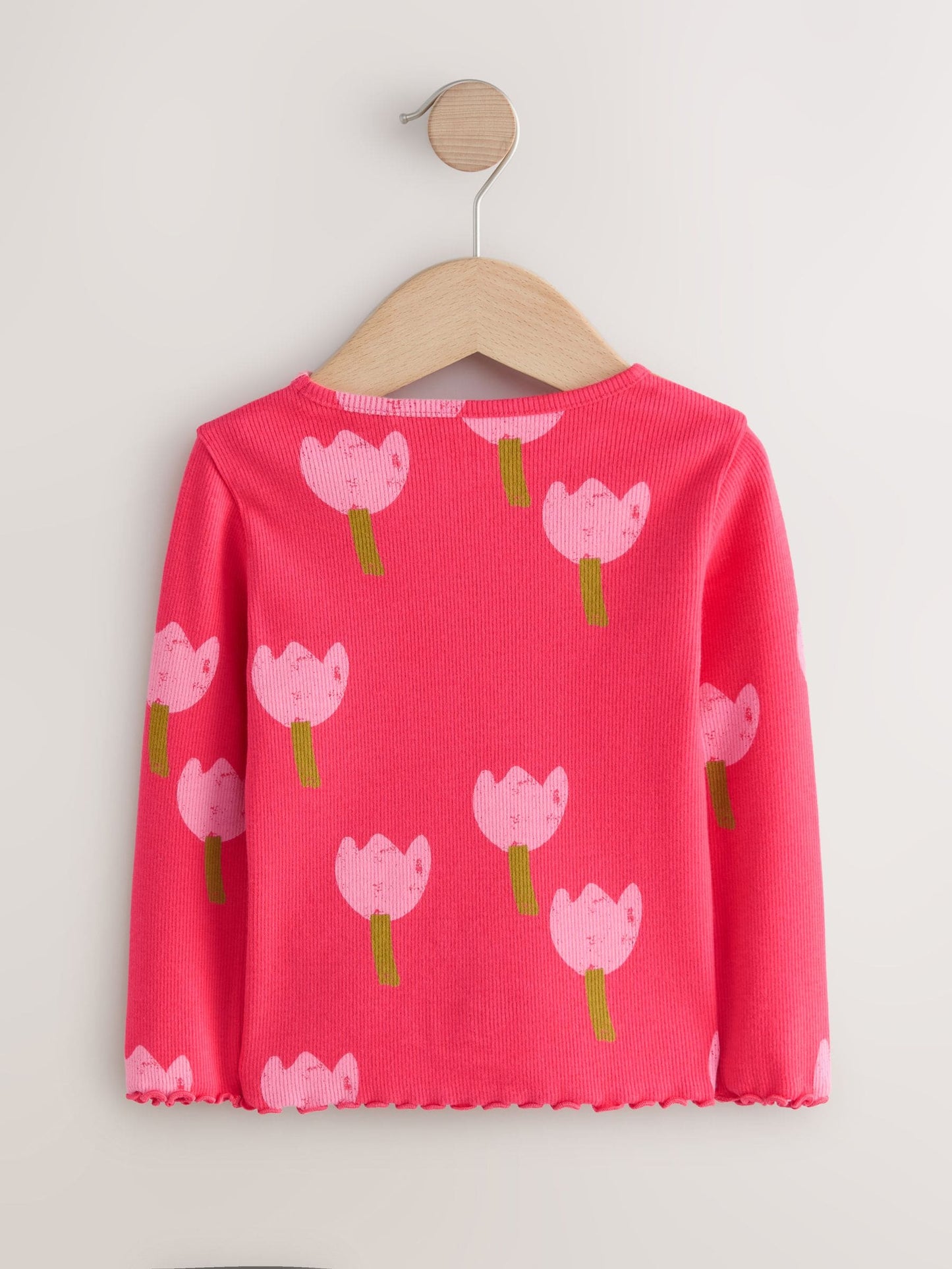 Dsiney Kidz - Pink/Red Flower Rib Long Sleeve T-Shirt (3mths-7yrs) image 5