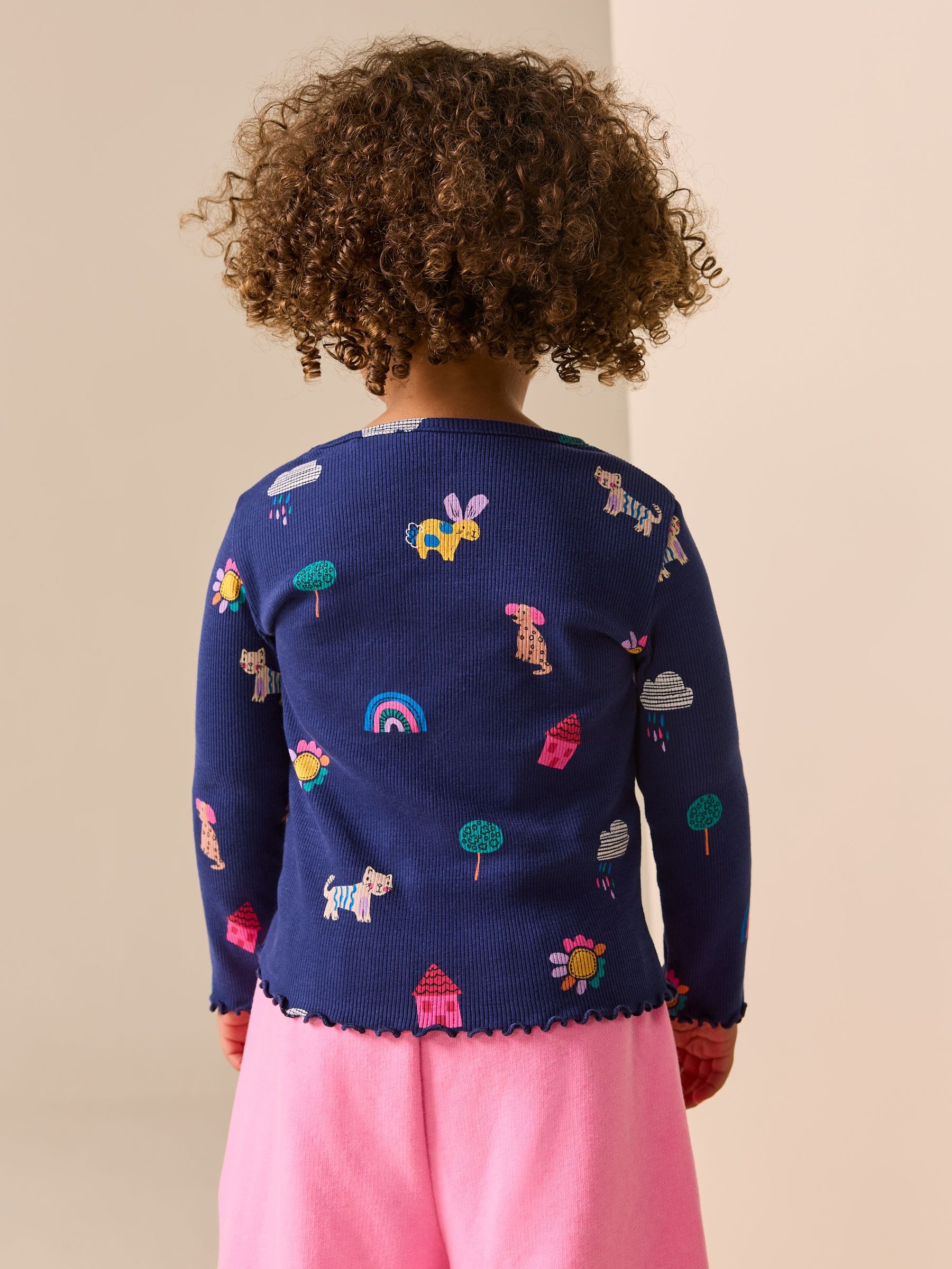 Dsiney Kidz - Navy Cats & Dogs Rib Long Sleeve T-Shirt (3mths-7yrs) image 3