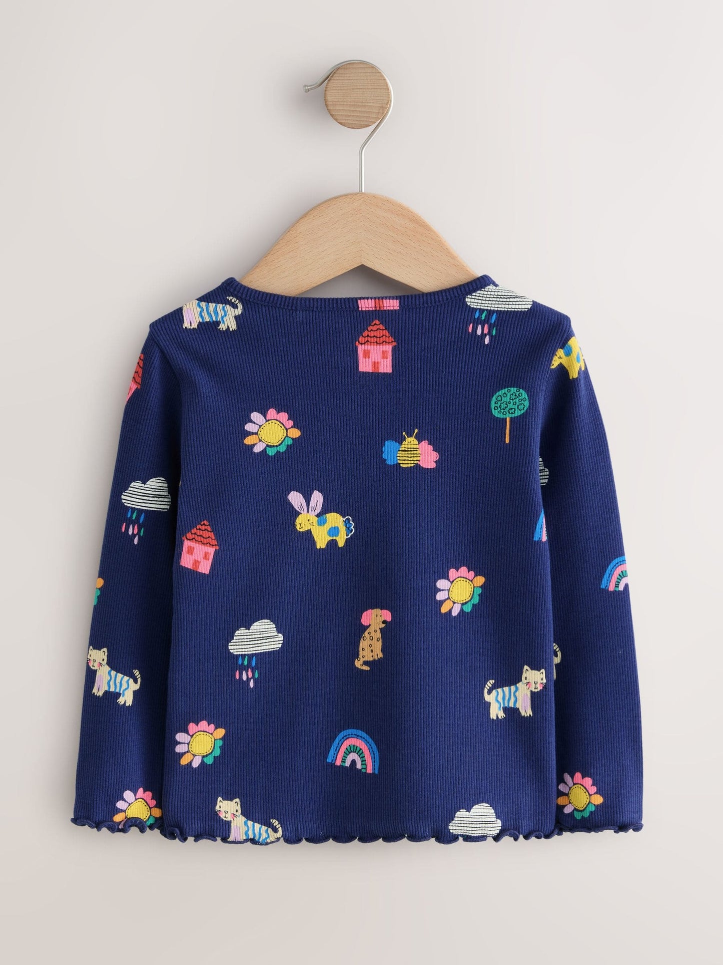 Dsiney Kidz - Navy Cats & Dogs Rib Long Sleeve T-Shirt (3mths-7yrs) image 5