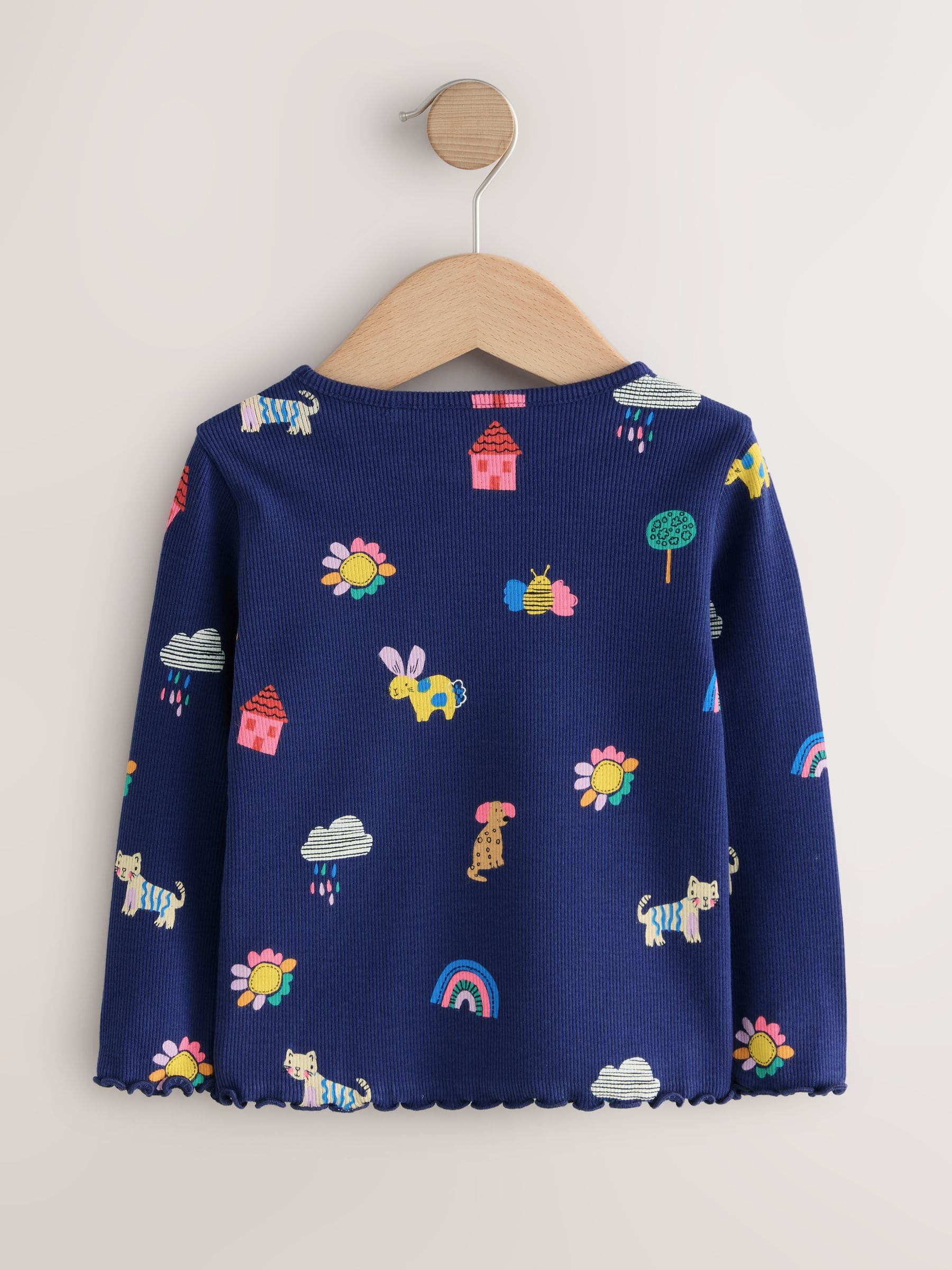 Dsiney Kidz - Navy Cats & Dogs Rib Long Sleeve T-Shirt (3mths-7yrs) image 5