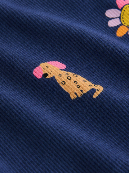 Dsiney Kidz - Navy Cats & Dogs Rib Long Sleeve T-Shirt (3mths-7yrs) image 6