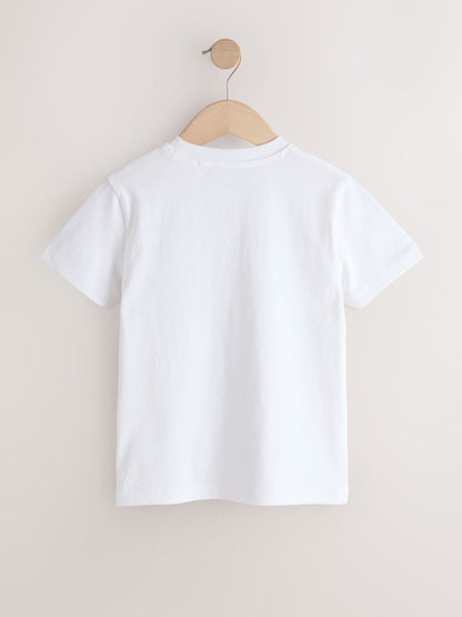 Dsiney Kidz - Black/White/Grey/Khaki Regular Fit Short Sleeves T-Shirts 4 Pack (3-16yrs) image 3
