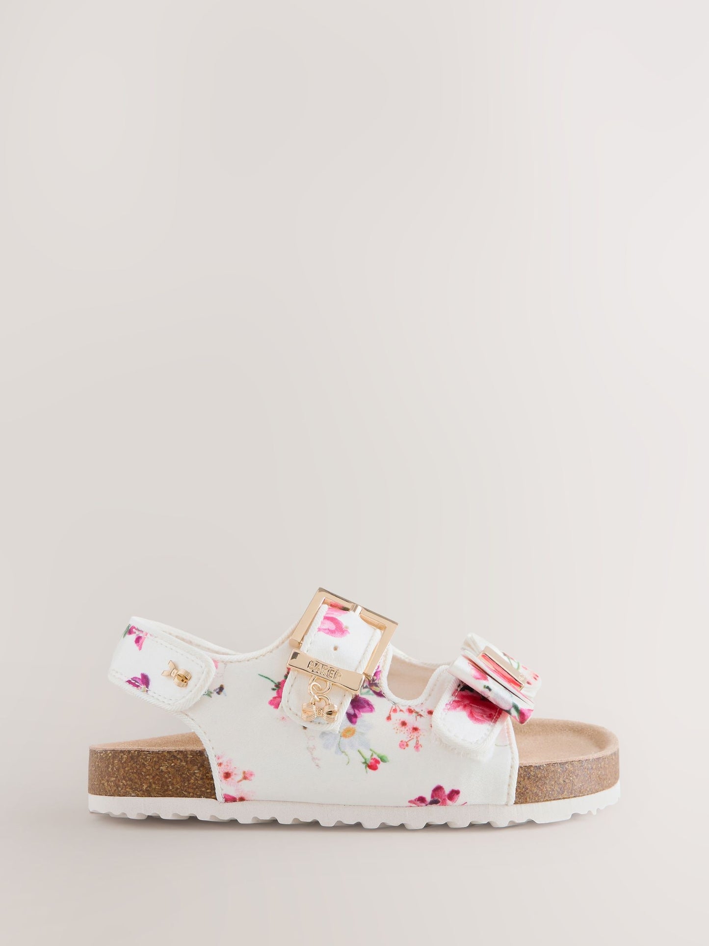 Baker by Ted Baker Natural Raffia Double Buckle Footbed Sandals image 2