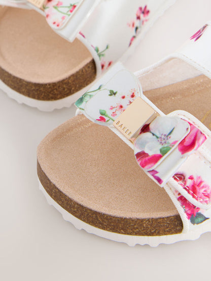 Baker by Ted Baker Natural Raffia Double Buckle Footbed Sandals image 4