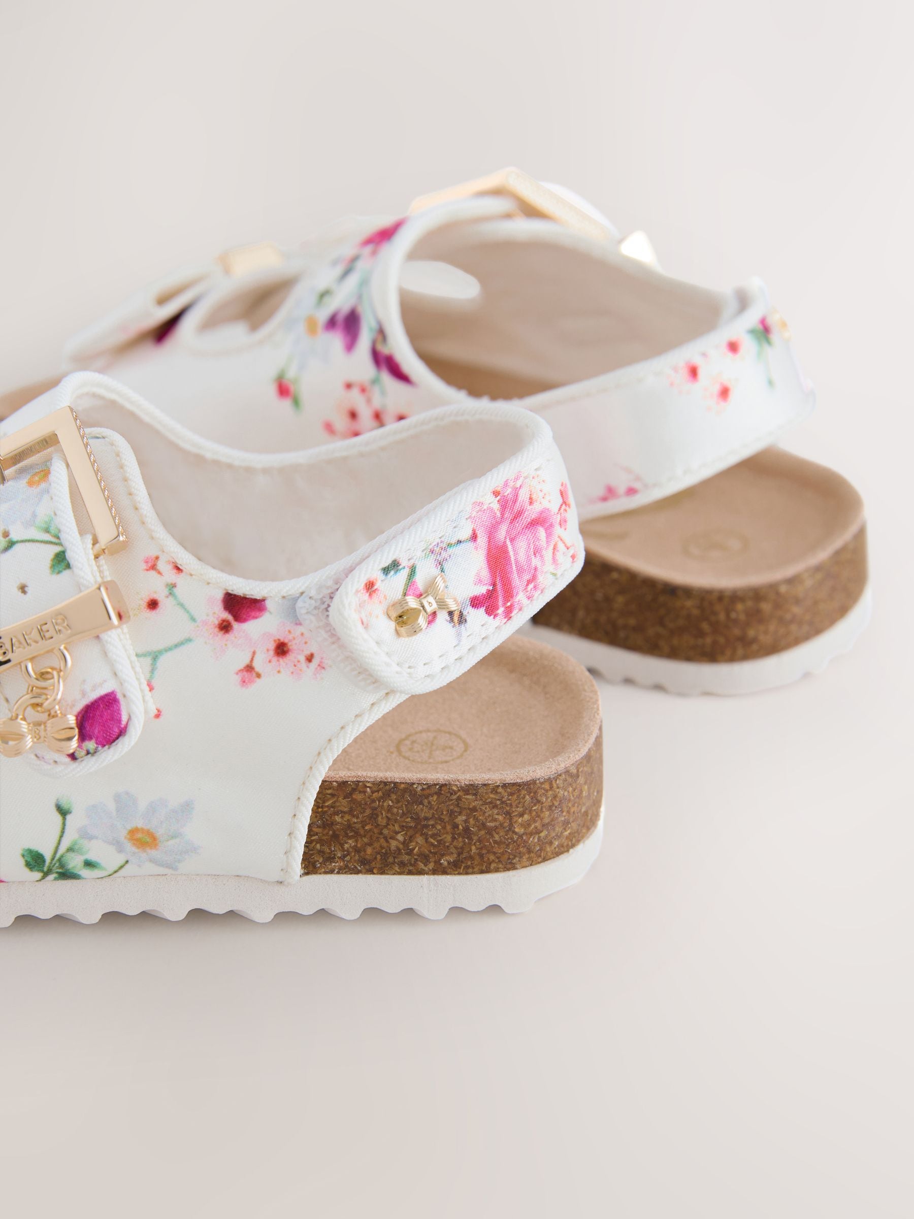 Baker by Ted Baker Natural Raffia Double Buckle Footbed Sandals image 5