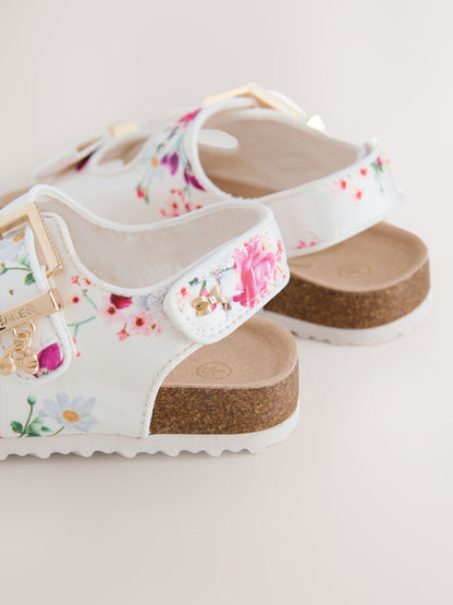 Baker by Ted Baker Natural Raffia Double Buckle Footbed Sandals image 5