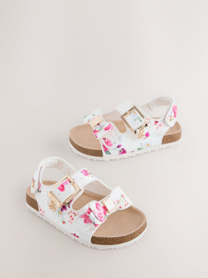 Baker by Ted Baker Natural Raffia Double Buckle Footbed Sandals image 1