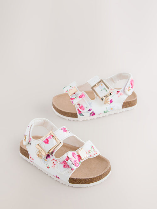 Baker by Ted Baker Natural Raffia Double Buckle Footbed Sandals image 1