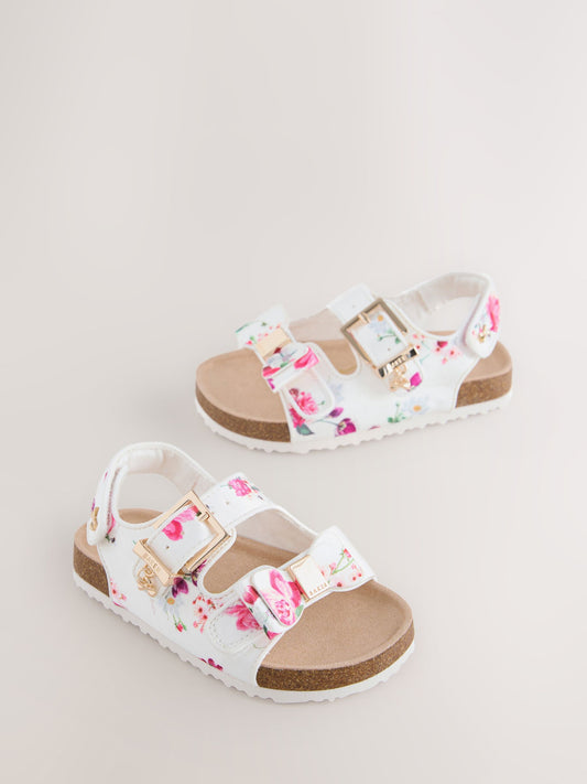 Baker by Ted Baker Natural Raffia Double Buckle Footbed Sandals image 1