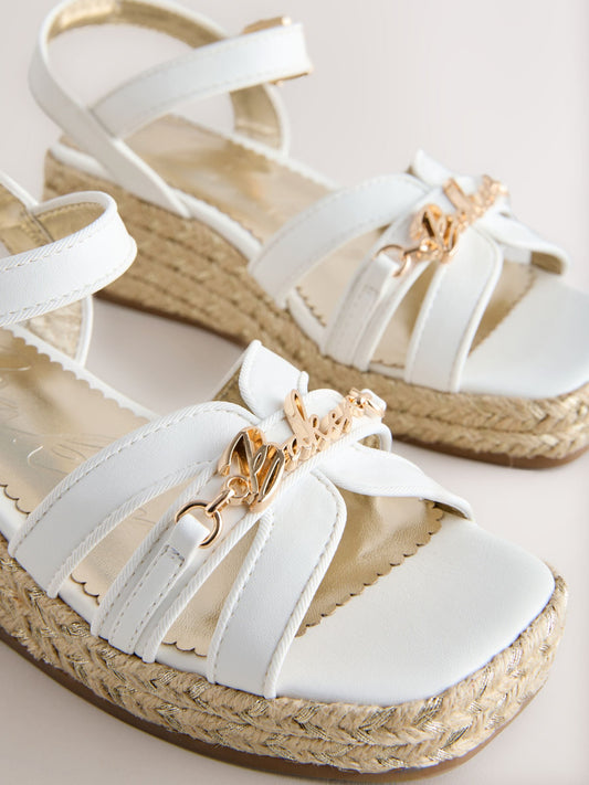 Baker by Ted Baker Occasion Heeled Wedge White Sandals image 2