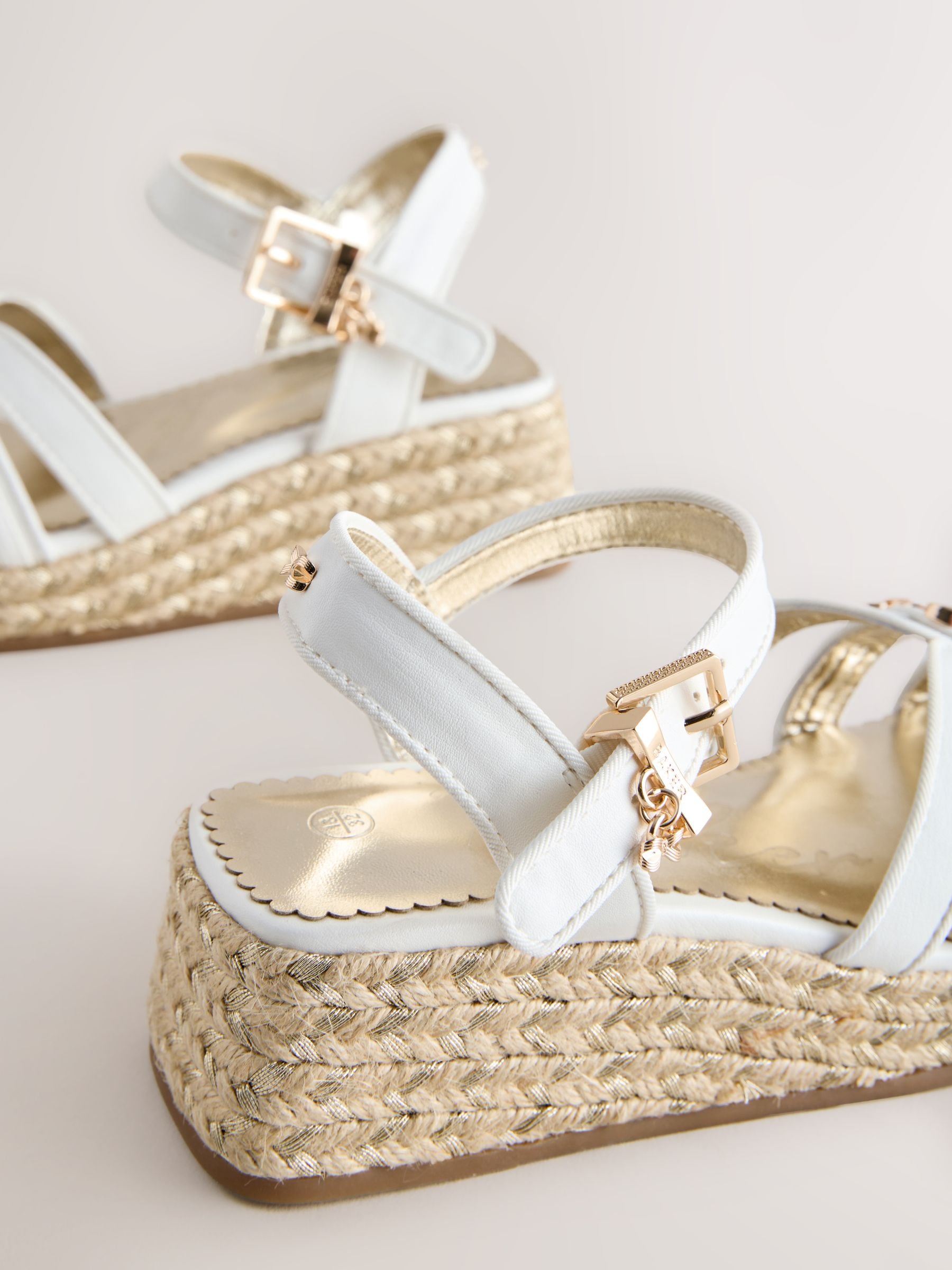 Baker by Ted Baker Occasion Heeled Wedge White Sandals image 4