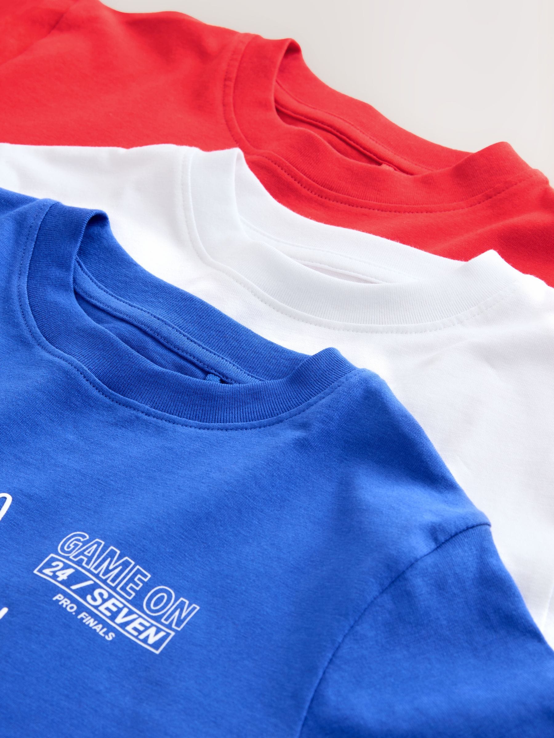 Dsiney Kidz - Red/Blue/White Football Regular Fit Graphic Print Short Sleeve T-Shirts 3 Pack (3-16yrs) image 6