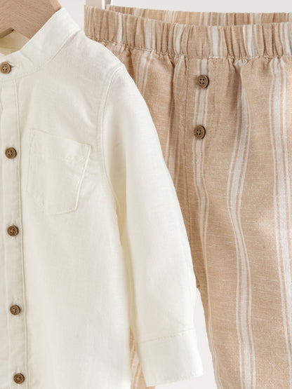 White/Orange Stripe Shirt and Trousers Baby Set (0mths-3yrs) image 7