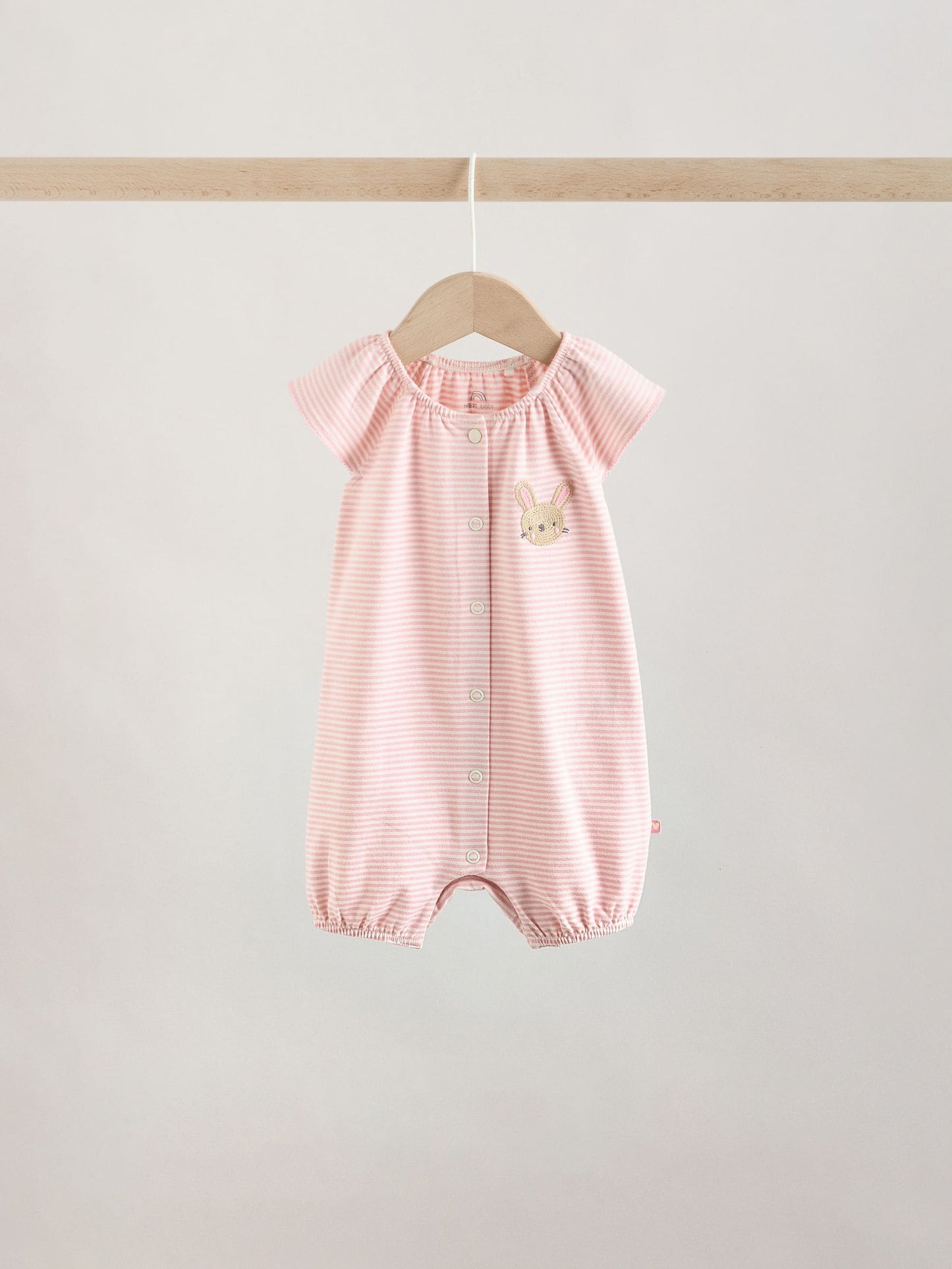 Pink Character All Over Printed Button Through Jersey Baby Rompers 4 Pack image 5