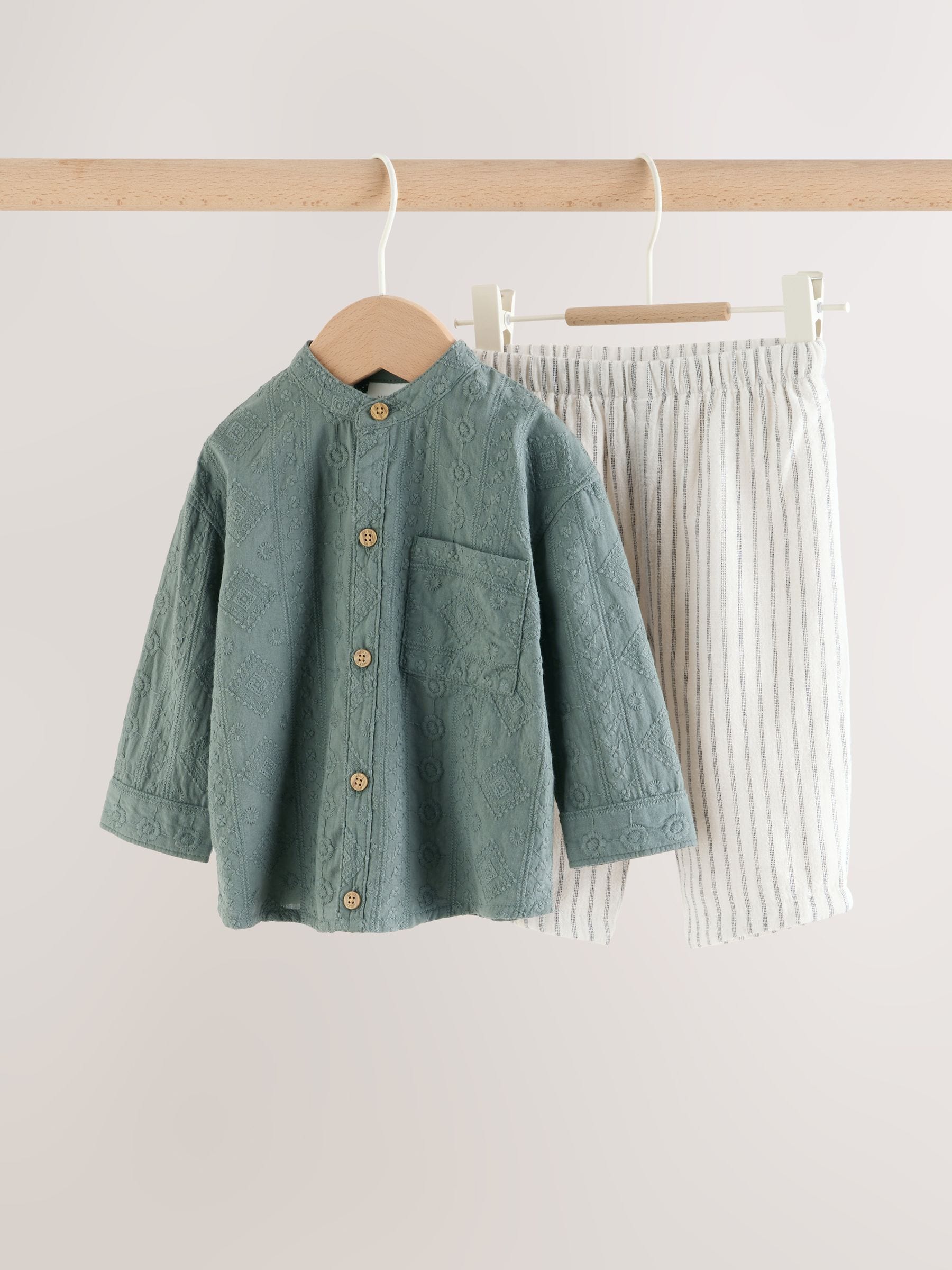 Green Shirt and Trousers Baby Set (0mths-3yrs) image 1