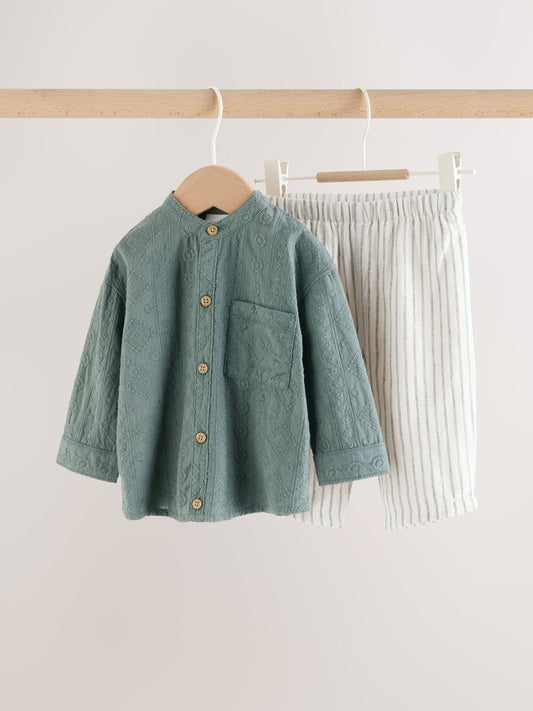 Green Shirt and Trousers Baby Set (0mths-3yrs) image 1