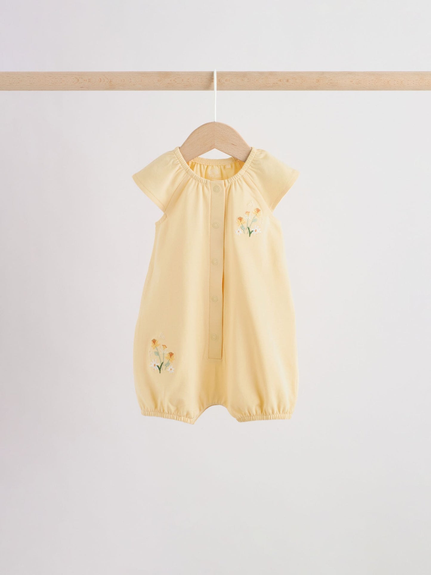 Yellow and Blue Floral Fairy Mouse 4 Pack Jersey Baby Rompers 4 Pack image 4