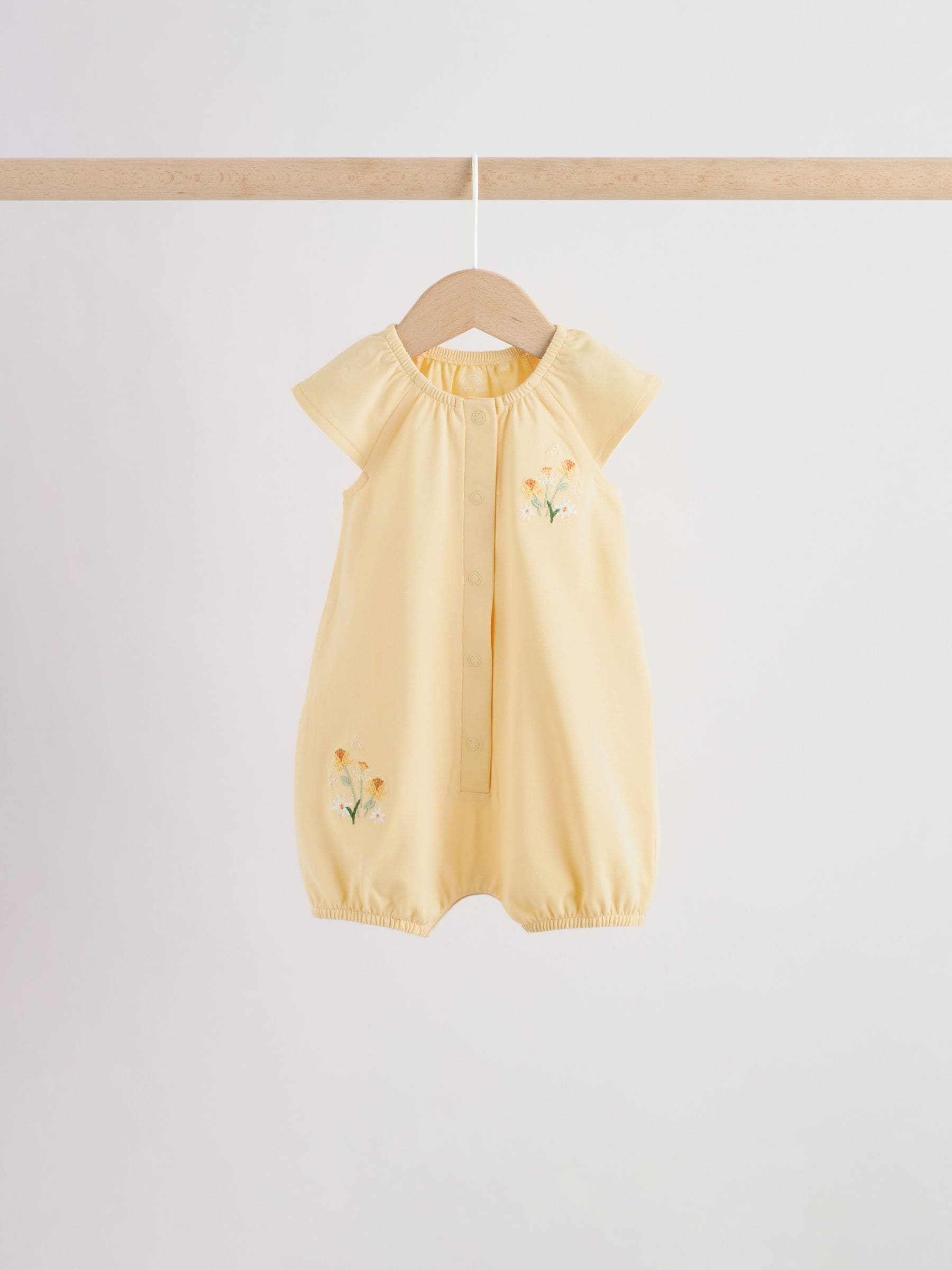 Yellow and Blue Floral Fairy Mouse 4 Pack Jersey Baby Rompers 4 Pack image 4