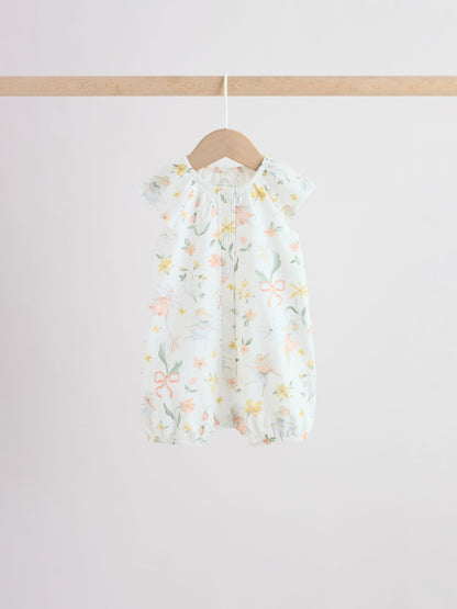 Yellow and Blue Floral Fairy Mouse 4 Pack Jersey Baby Rompers 4 Pack image 5