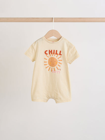 Red Sunbaked Patterened Jersey Baby Rompers 3 Pack image 3