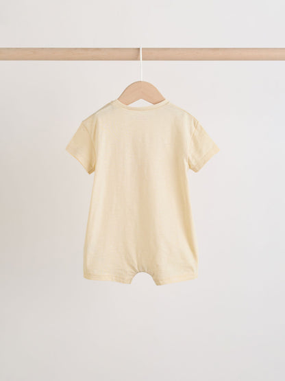 Red Sunbaked Patterened Jersey Baby Rompers 3 Pack image 5