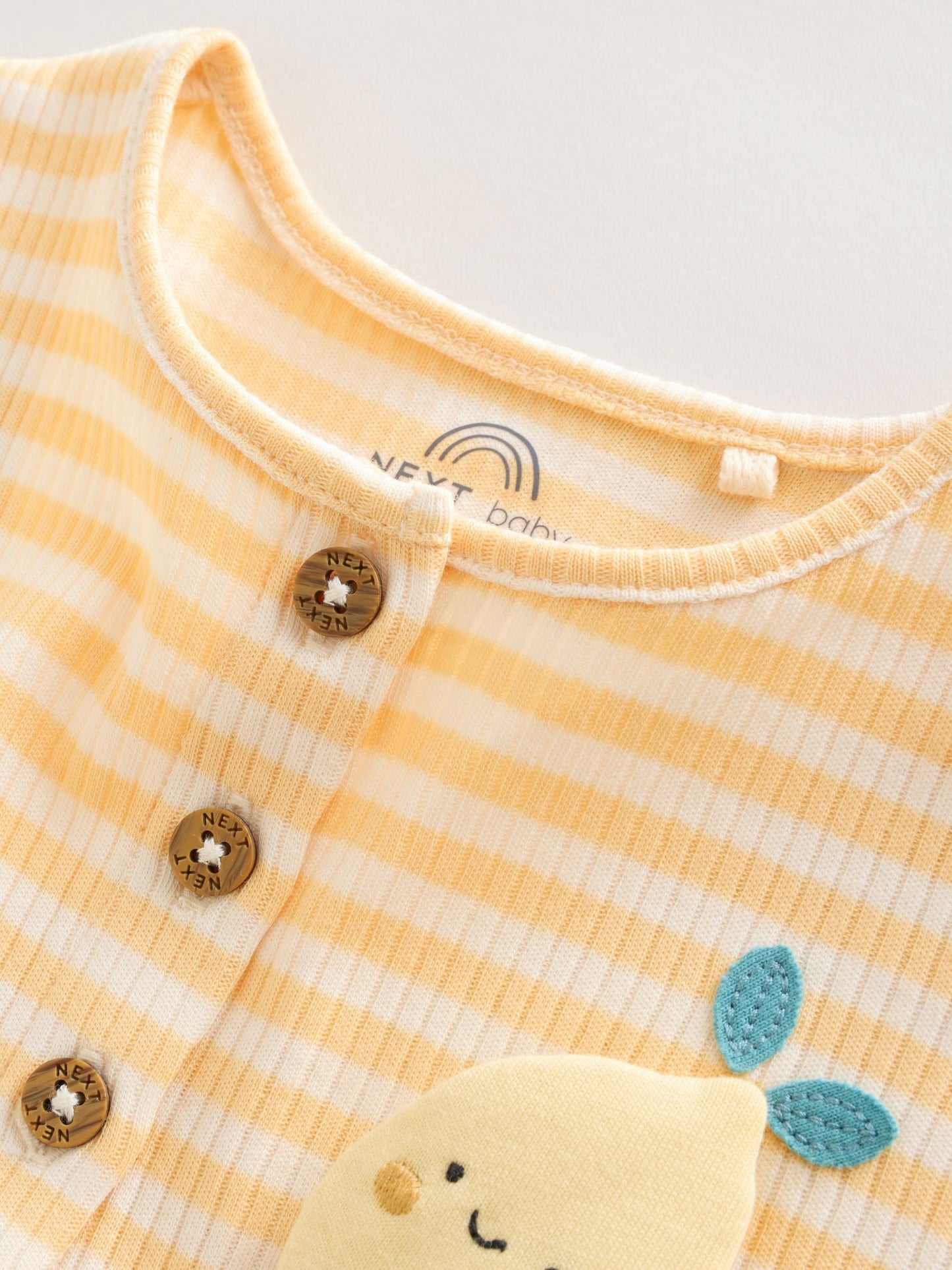 Blue and Lemon Printed Button T Shirt Jersey 3 Pack Baby Rompers image 6
