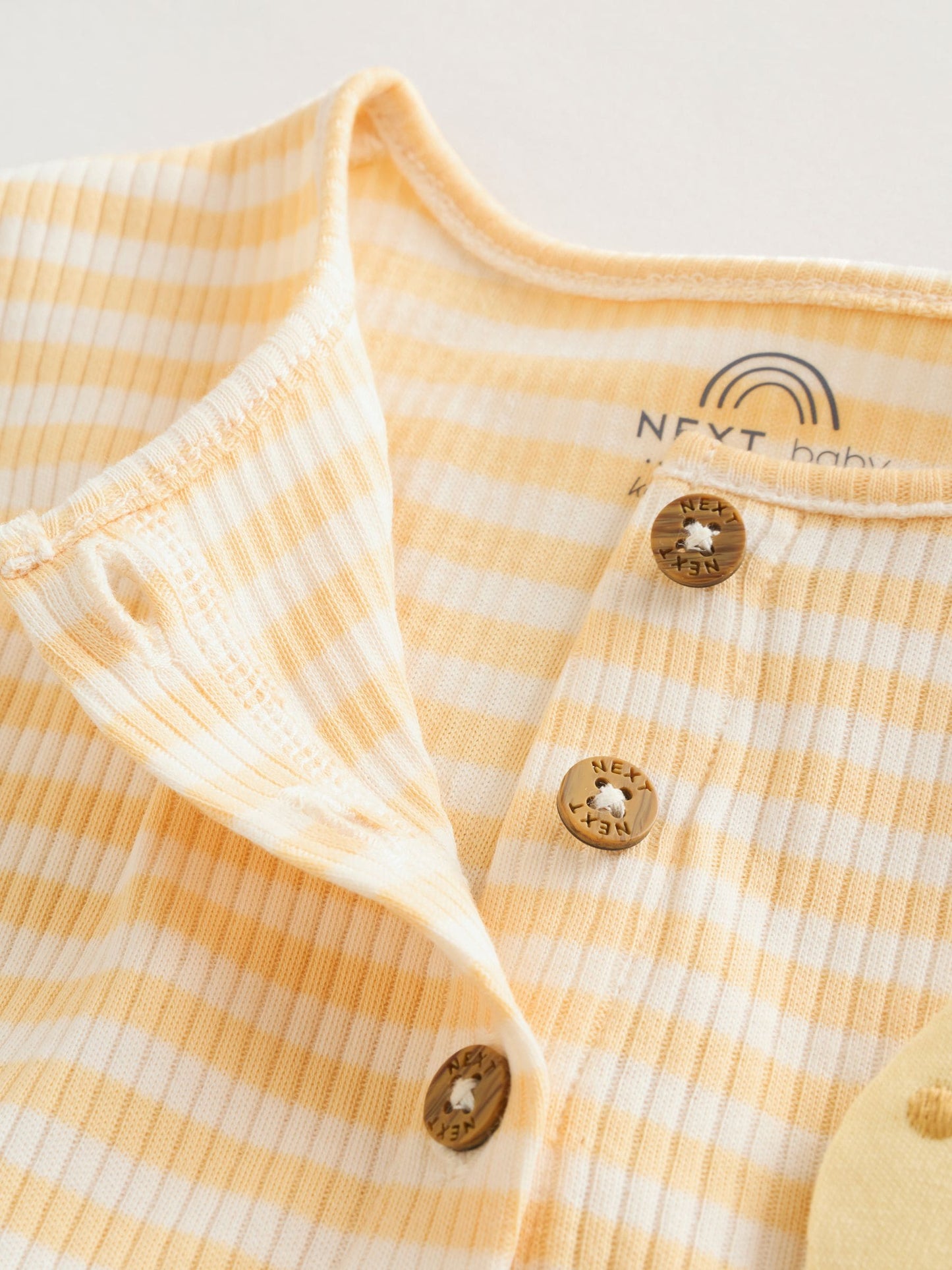 Blue and Lemon Printed Button T Shirt Jersey 3 Pack Baby Rompers image 7